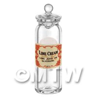 Dolls House Miniature Lime Cream Glass Apothecary Jar 