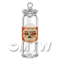 Miniature Cod Liver Oil Glass Apothecary Jar 