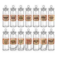 14 Miniature Glass Apothecary Storage Jars 