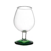 Dolls House Miniature Handmade Green Base Brandy  Glass 