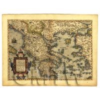 Dolls House Miniature Old Map Of Greece From The Late 1500s