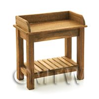 Dolls House Miniature Oak Stained Potting Table