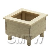 Dolls House Miniature Square Wooden Planter