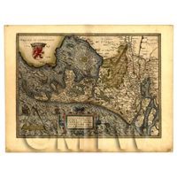 Dolls House Miniature Old Map Of Holland From The Late 1500s