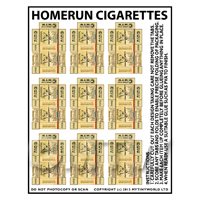 Dolls House Miniature sheet of 9 Homerun Cigarette Boxes