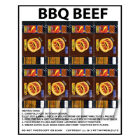 1/12th scale - Dolls House Miniature Packaging Sheet of 8 KP Hula Hoops BBQ Beef Crisps