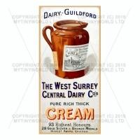 Dolls House Miniature West Surrey Dairy Shop Sign Circa 1915