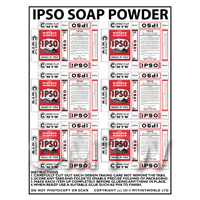 Dolls House Miniature sheet of 6 Ipso Soap Powder Boxes