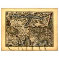 Dolls House Miniature Old Map Of Italian States From The Late 1500s