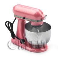 1/12th scale - Pink Dolls House Miniature Old Style Batter / Dough Mixer