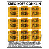 Dolls House Miniature sheet of 9 Kreo-Koff Conklin Boxes