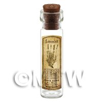 Dolls House Apothecary Lavender Herb Long Sepia Label And Bottle