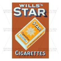 Dolls House Miniature Wills Star Cigarette Shop Sign Circa 1920