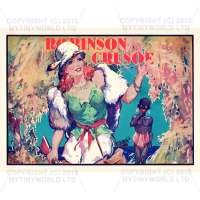 Dolls House Miniature 1930s Robinson Crusoe Theatrical Poster
