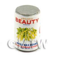 Dolls House Miniature Arcadia Brand Whole Wax Beans Can (1930s)