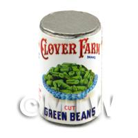 Dolls House Miniature Clover Farm Green Beans Can (1920s)