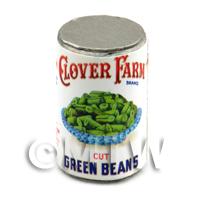 Dolls House Miniature Clover Farm Green Beans Can (1920s)