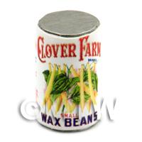 Dolls House Miniature Clover Farm Small Wax Beans Can (1920s)
