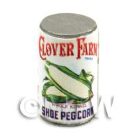 Dolls House Miniature Clover Farm Shoe Peg Corn Can (1920s)