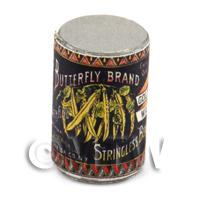 Dolls House Miniature Butterfly Brand Stringless Beans Can (1890s)