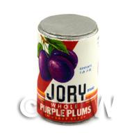 Dolls House Miniature Jory Brand Whole Plums Can (1930s)