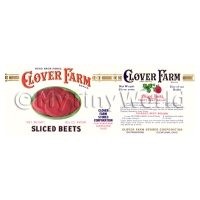 Dolls House Miniature Clover Farm Sliced Beets Label (1920s)