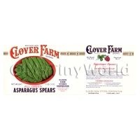 Dolls House Miniature Clover Farm Asparagus Spears Label (1920s)