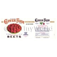 Dolls House Miniature Clover Farm Small Whole Beets Label (1920s)