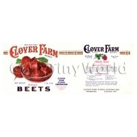 Dolls House Miniature Clover Farm Whole Beets Label (1920s)