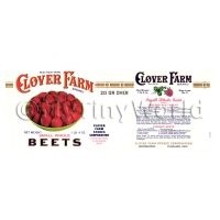 Dolls House Miniature Clover Farm Small Whole Beets Label (1920s)