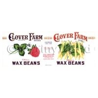 Dolls House Miniature Clover Farm Small Wax Beans Label (1920s)