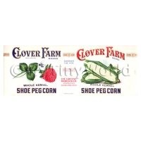 Dolls House Miniature  Clover Farm Shoe Peg Corn Label (1920s)