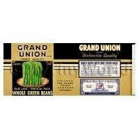 Dolls House Miniature Grand Union Whole Green Beans Label (1930s)