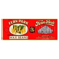 Dolls House Miniature Fern Park Wax Beans Label (1920s)
