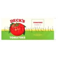 Dolls House Miniature Decks Tomatoes Label (1940s)