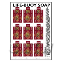 Dolls House Miniature sheet of 9 Life-Buoy Soap Boxes