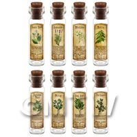 Dolls House Apothecary Long Herb Colour Label And Bottle Set 6