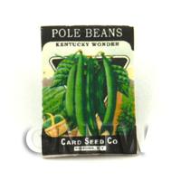 Dolls House Miniature Garden Kentucky Pole Beans Seed Packet