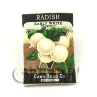 Dolls House Miniature Garden White Radish Seed Packet