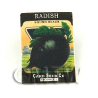 Dolls House Miniature Garden Round Black Radish Seed Packet