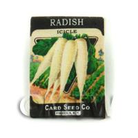 Dolls House Miniature Garden Icicle Radish Seed Packet