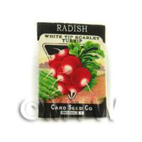 Dolls House Miniature Garden White Tip Radish Seed Packet