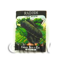 Dolls House Miniature Garden Long Black Radish Seed Packet