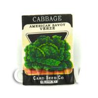 Dolls House Miniature Garden Savoy Cabbage Seed Packet