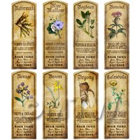 Dolls House Herbalist/Apothecary Long Herb Colour Label Set 2