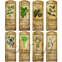 free dolls house miniature Herb Label Set