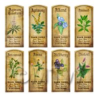 Dolls House Herbalist/Apothecary Short Herb Colour Label Set 1