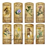 Dolls House Herbalist/Apothecary Short Herb Colour Label Set 2