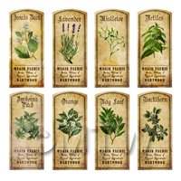 Dolls House Herbalist/Apothecary Short Herb Colour Label Set 6