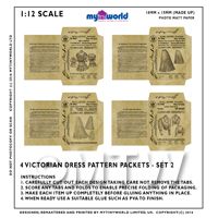 Set Of 4 Miniature DIY Doll House Victorian Dress Packets S2